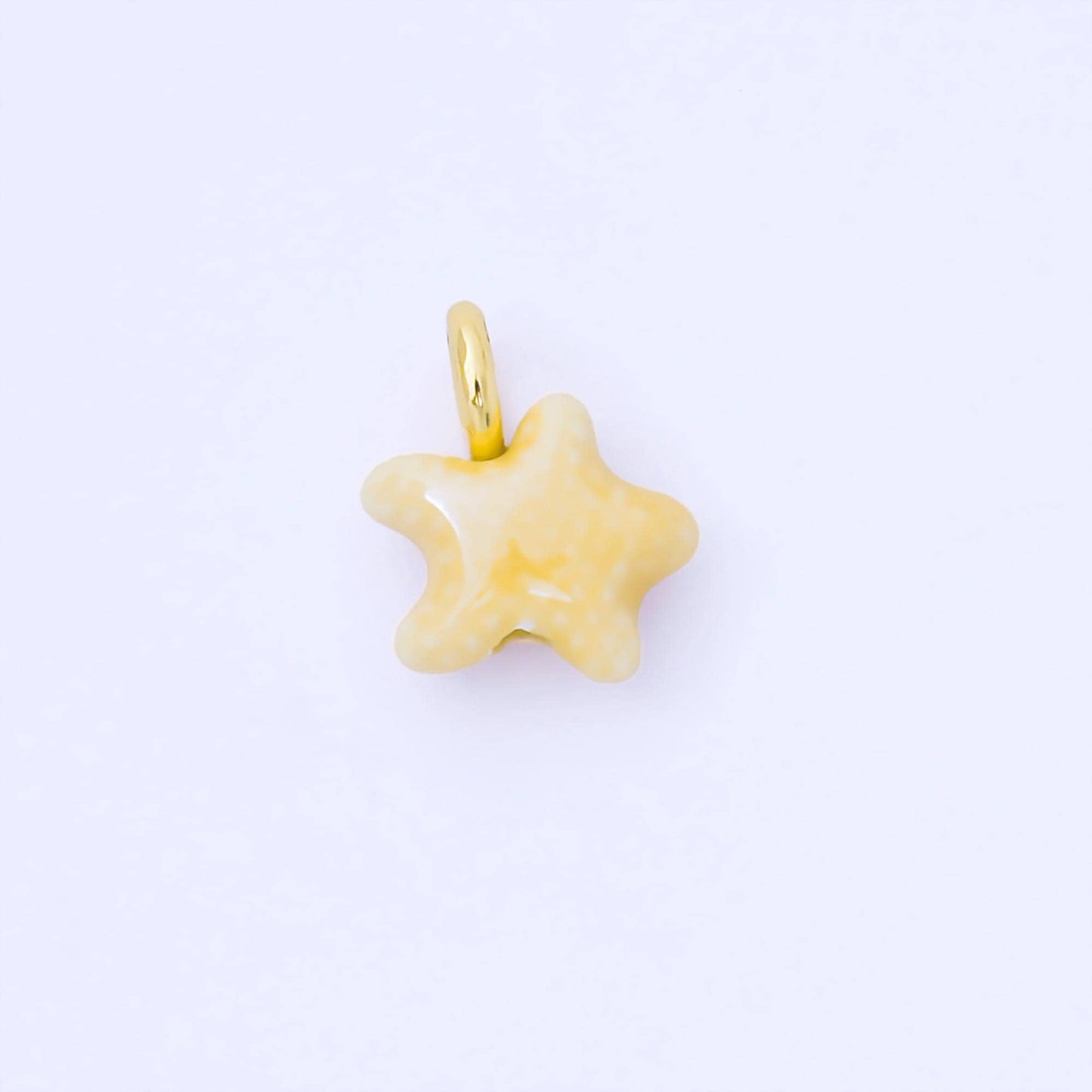 24K Gold Filled 15mm Handmade Ceramic Celestial Star Drop Charm | AF1532 - AF1539