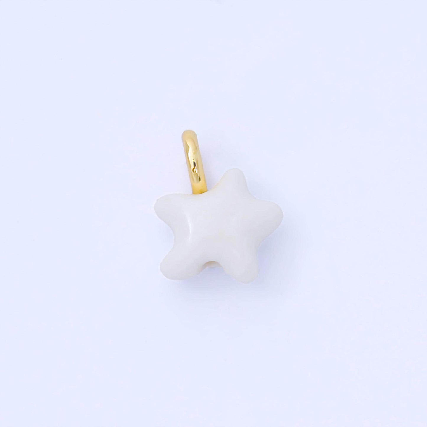24K Gold Filled 15mm Handmade Ceramic Celestial Star Drop Charm | AF1532 - AF1539
