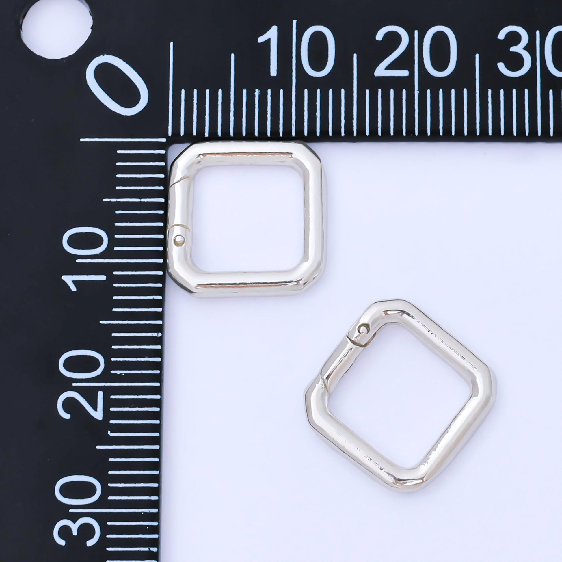 S925 Sterling Silver 13mm Square-Shaped Push Gate Clasp Closure Finding | SL-694