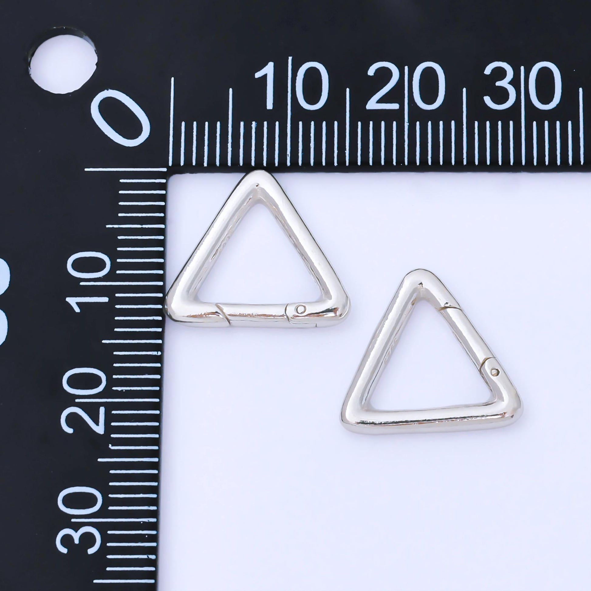 S925 Sterling Silver 14mm Minimalist Triangle Push Gate Clasp Closure Finding | SL-695