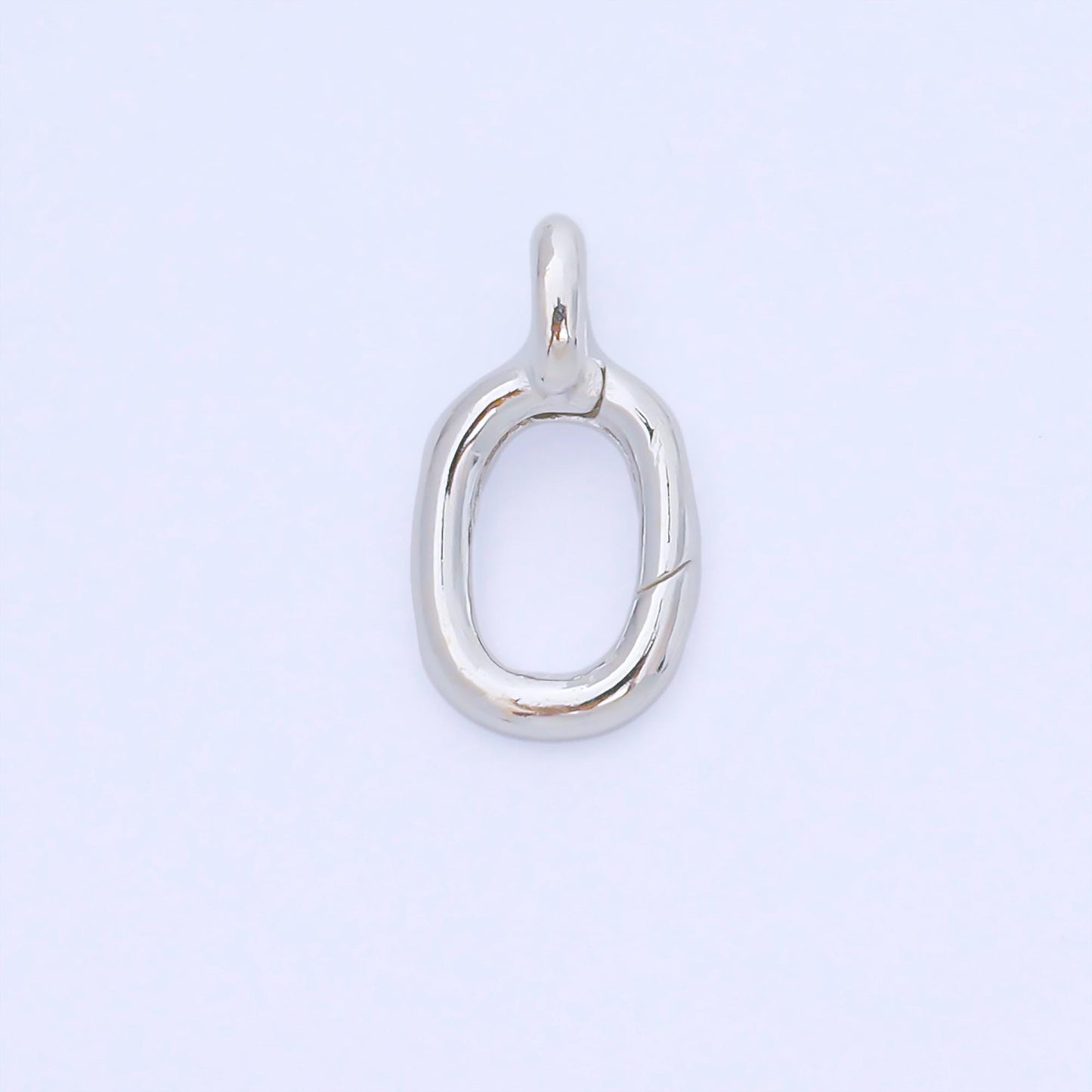 S925 Sterling Silver 17mm Minimalist Oval Push Gate Clasp Open Loop Closure Finding | SL-698