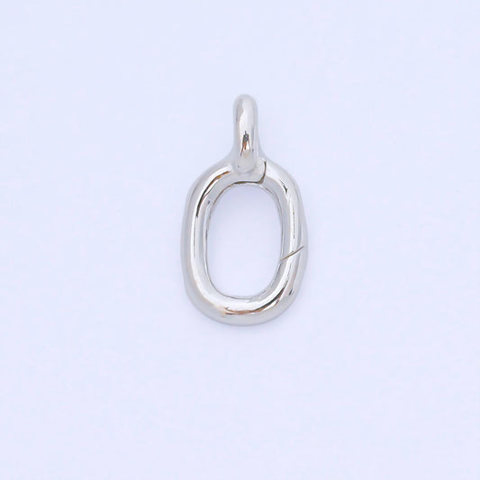 S925 Sterling Silver 17mm Minimalist Oval Push Gate Clasp Open Loop Closure Finding | SL-698