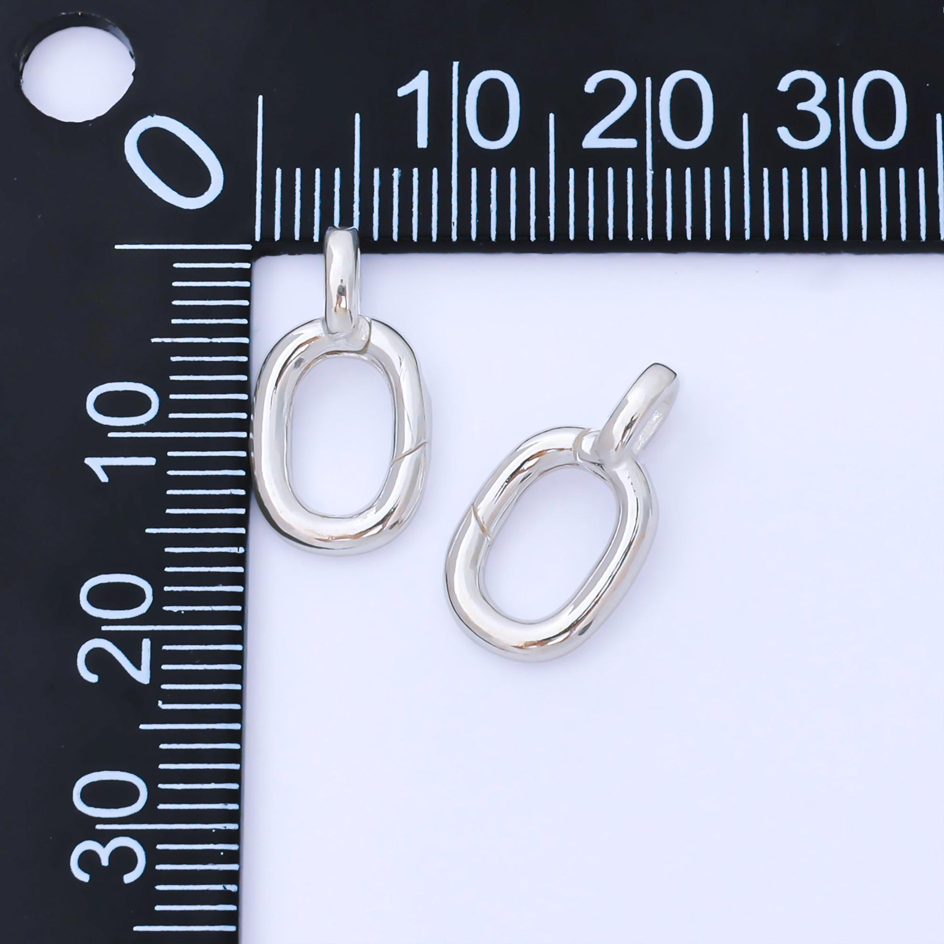 S925 Sterling Silver 17mm Minimalist Oval Push Gate Clasp Open Loop Closure Finding | SL-698