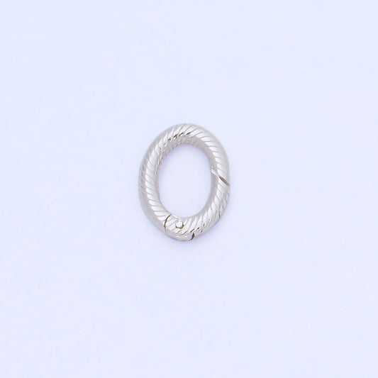 S925 Sterling Silver 10mm Swirl Oval Push Gate Clasp Closure Finding | SL-697