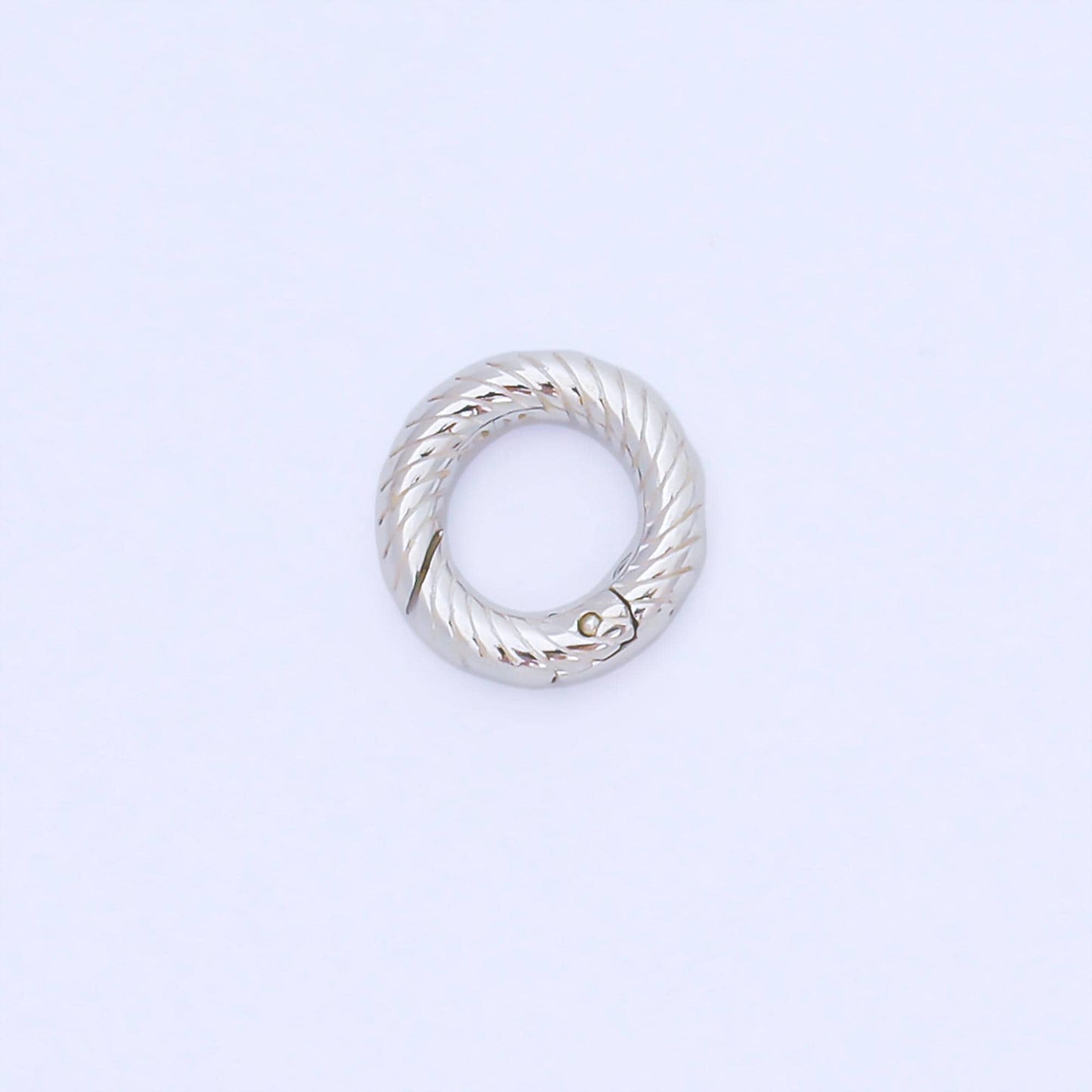 S925 Sterling Silver 10mm Swirl Circle Push Gate Clasp Closure Finding | SL-696