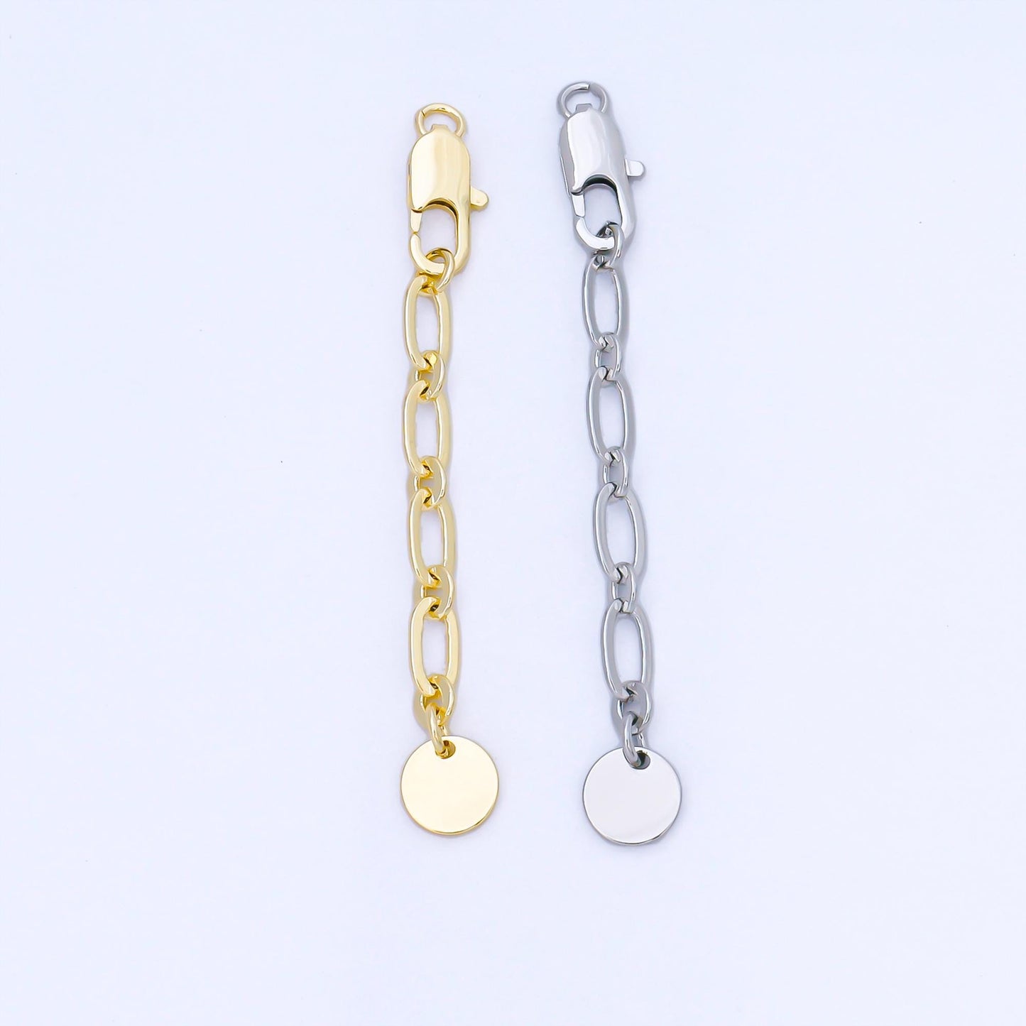14K Gold Filled Extension Tail Paperclip Chain w. Lobster Clasp Jewelry Finding | Z1487