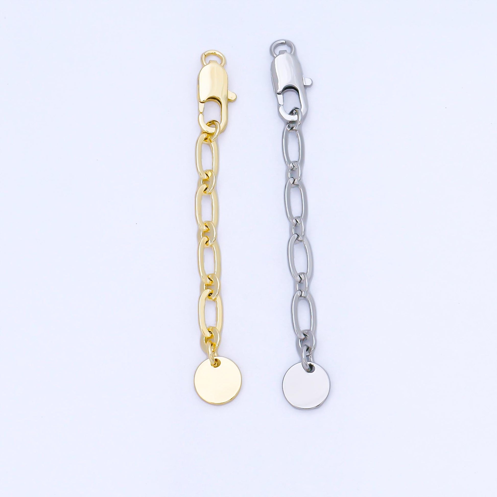 14K Gold Filled Extension Tail Paperclip Chain w. Lobster Clasp Jewelry Finding | Z1487