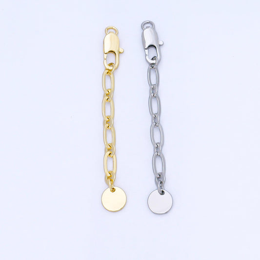 14K Gold Filled Extension Tail Paperclip Chain w. Lobster Clasp Jewelry Finding | Z1487