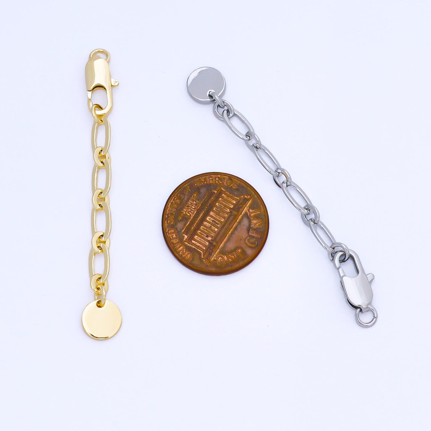 14K Gold Filled Extension Tail Paperclip Chain w. Lobster Clasp Jewelry Finding | Z1487
