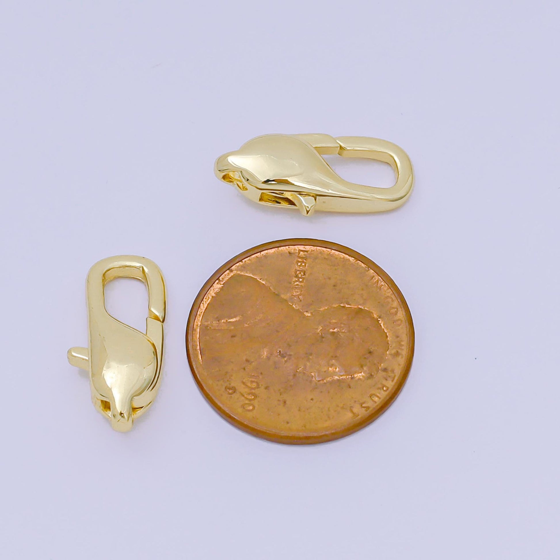 14K Gold Filled 17mm Thick Lobster Clasp Closure Finding in Gold & Silver | Z1337