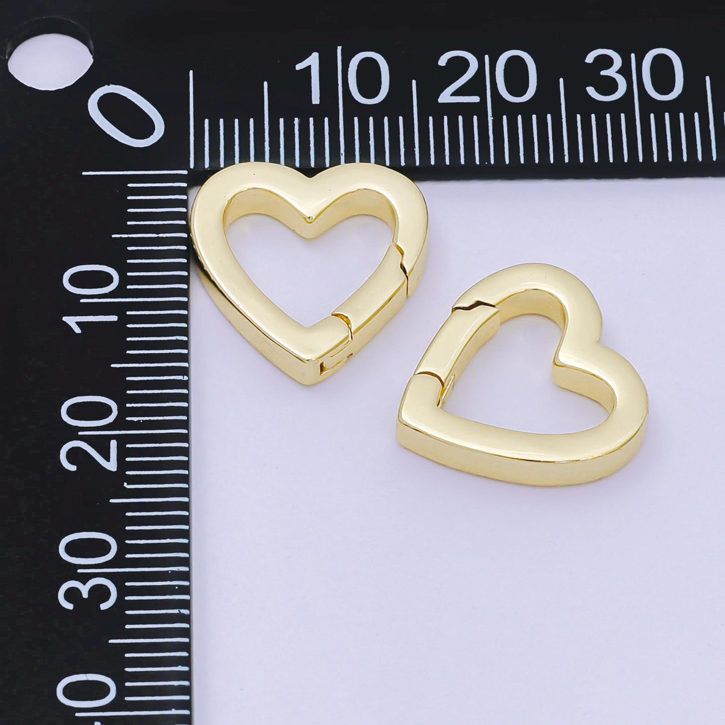 14K Gold Filled 16mm Heart Push Gate Clasp Closure Finding in Gold & Silver | Z1336