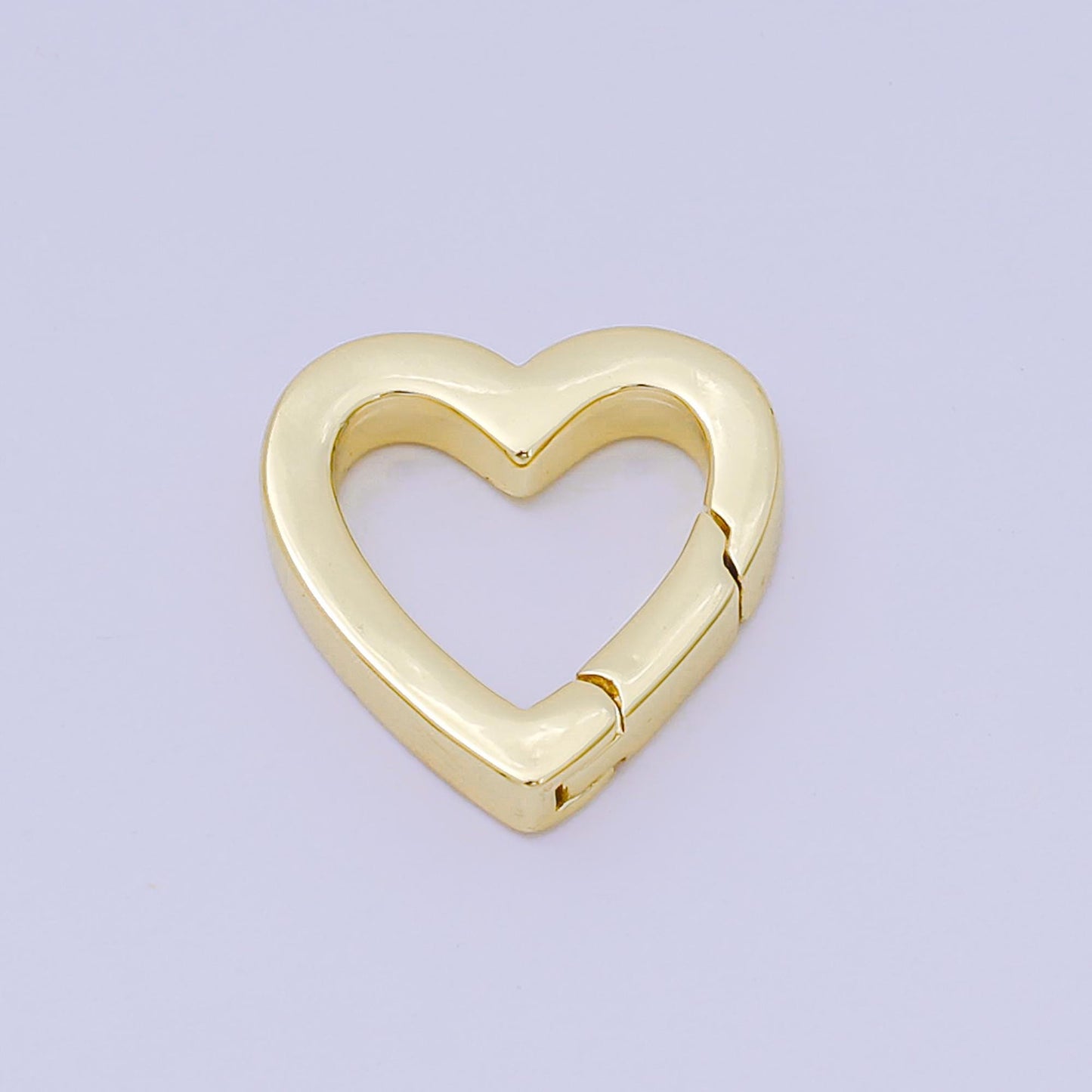 14K Gold Filled 16mm Heart Push Gate Clasp Closure Finding in Gold & Silver | Z1336