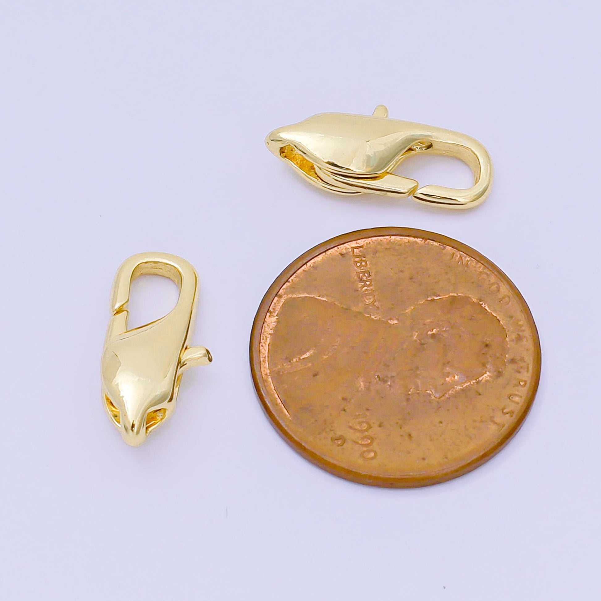 14K Gold Filled 15mm Minimalist Lobster Clasp Closure Finding in Gold & Silver | Z1338
