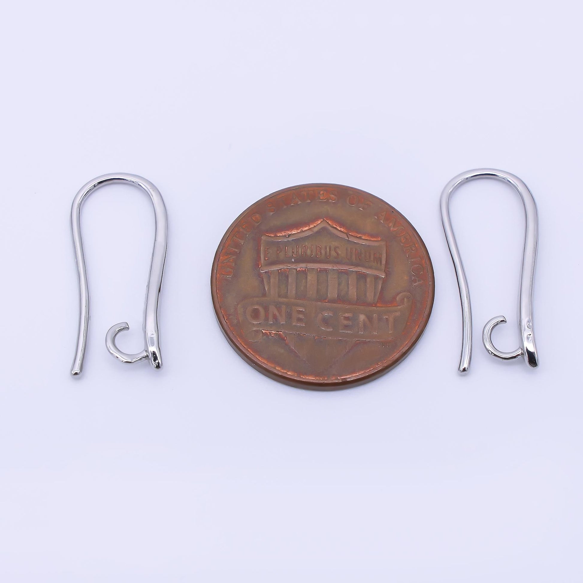 14K Gold Filled 19mm Minimalist Fish Hook Open Loop Earring Findings in Gold & Silver | Z1333 Z1334