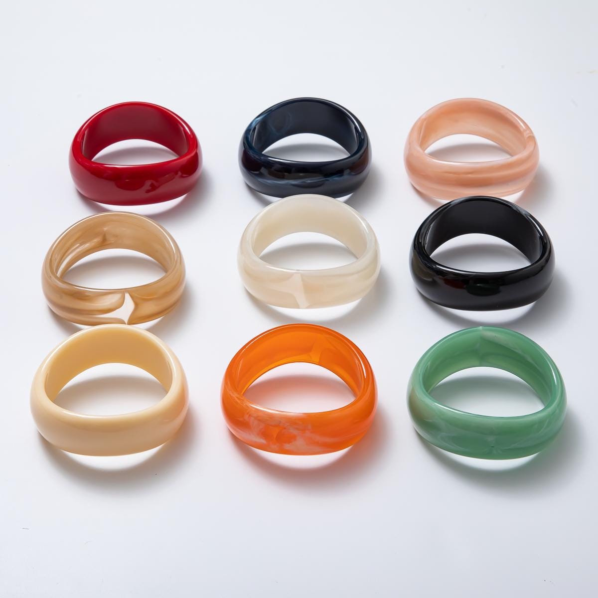 Pastel Chunky Resin Cuff Bracelet Wide Bangle Irregular Acrylic Statement Jewelry, Vintage Sweater Accessory Earth Tones Fall Jewelry WA3384