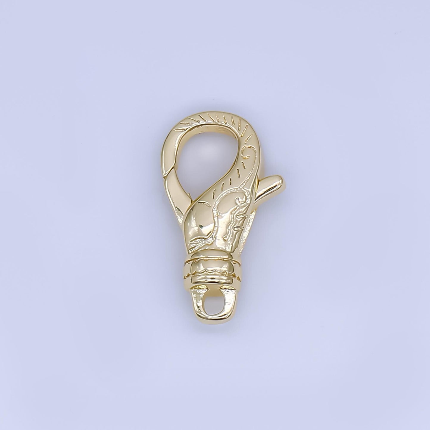 Textured Design 24K Gold Fill Clasps 18.6mm x 10mm 24K Gold Fill Lobsters Closures Hooks Z-1347