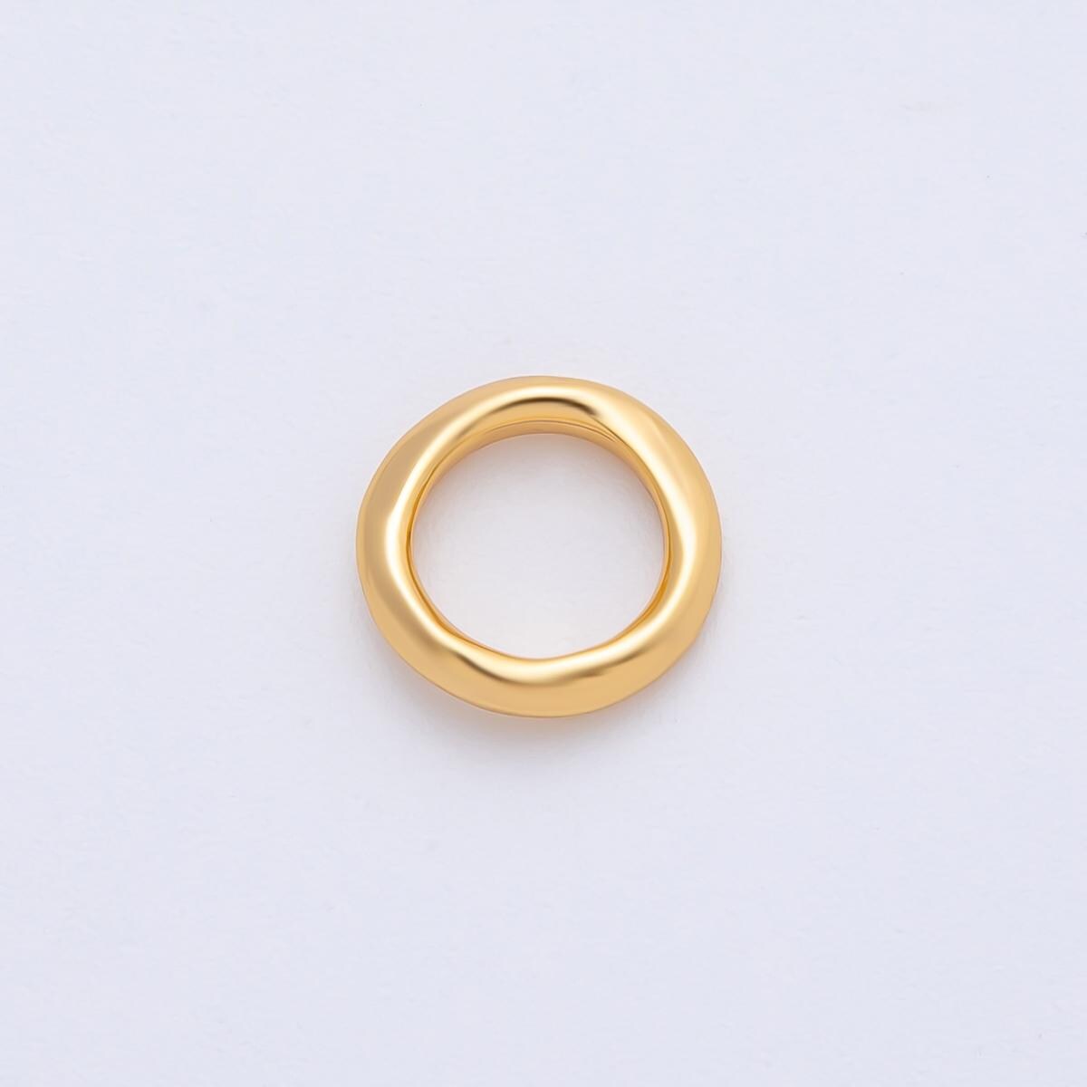 18K Gold Filled 11.1mm Minimalist Molten Round Dainty Bead Charm Finding for DIY Jewelry Necklace Bracelet Making Tube Connector | B405