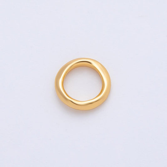 18K Gold Filled 11.1mm Minimalist Molten Round Dainty Bead Charm Finding for DIY Jewelry Necklace Bracelet Making Tube Connector | B405