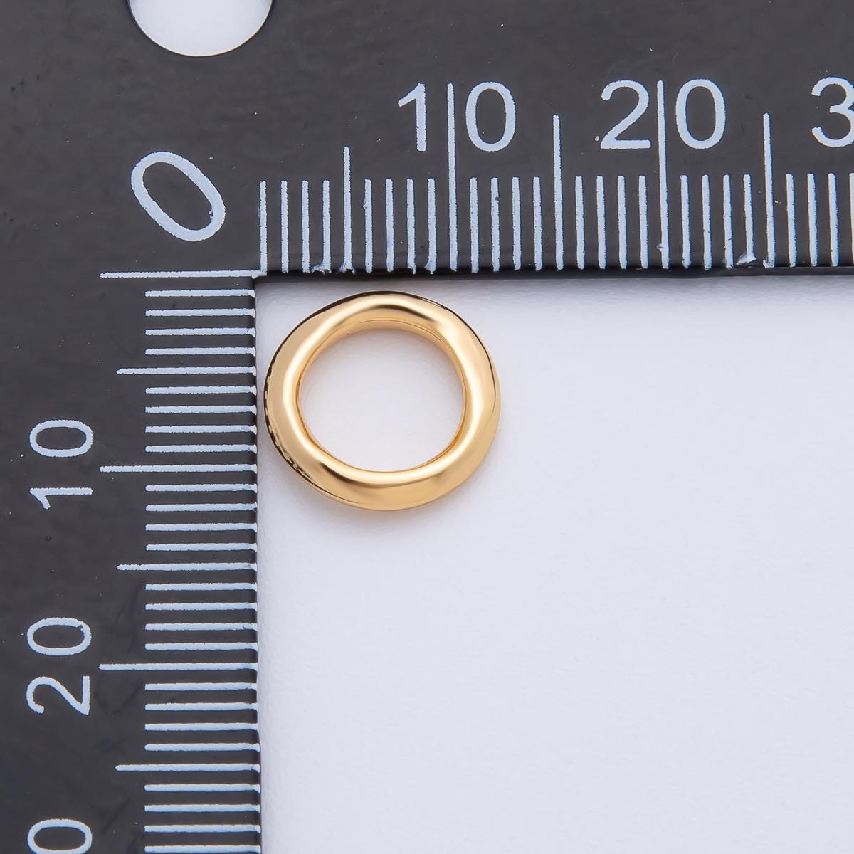 18K Gold Filled 11.1mm Minimalist Molten Round Dainty Bead Charm Finding for DIY Jewelry Necklace Bracelet Making Tube Connector | B405