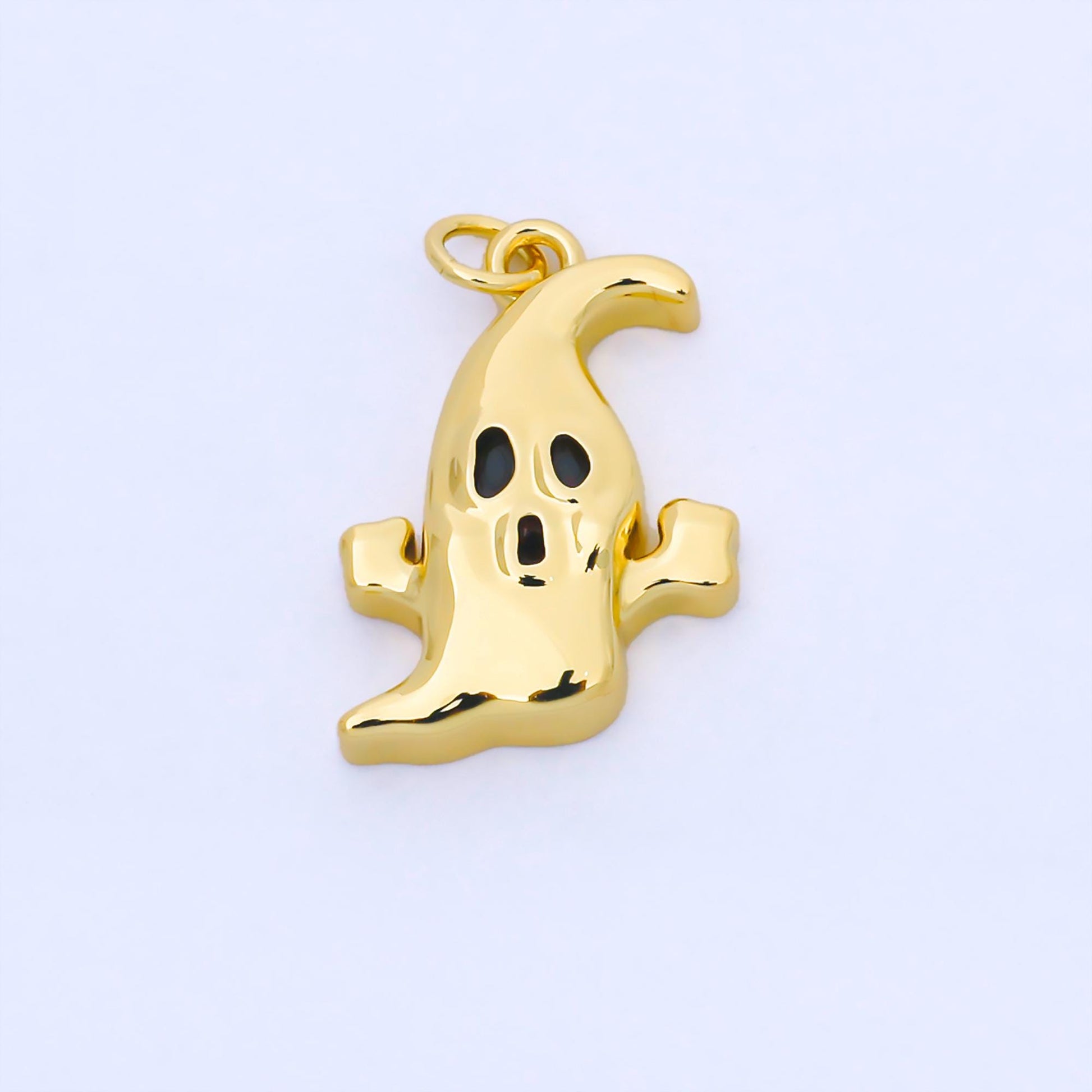 Dainty 24k Gold Filled ghost charm Cute scary haunted Halloween pendant jewelry inspired AF-1566