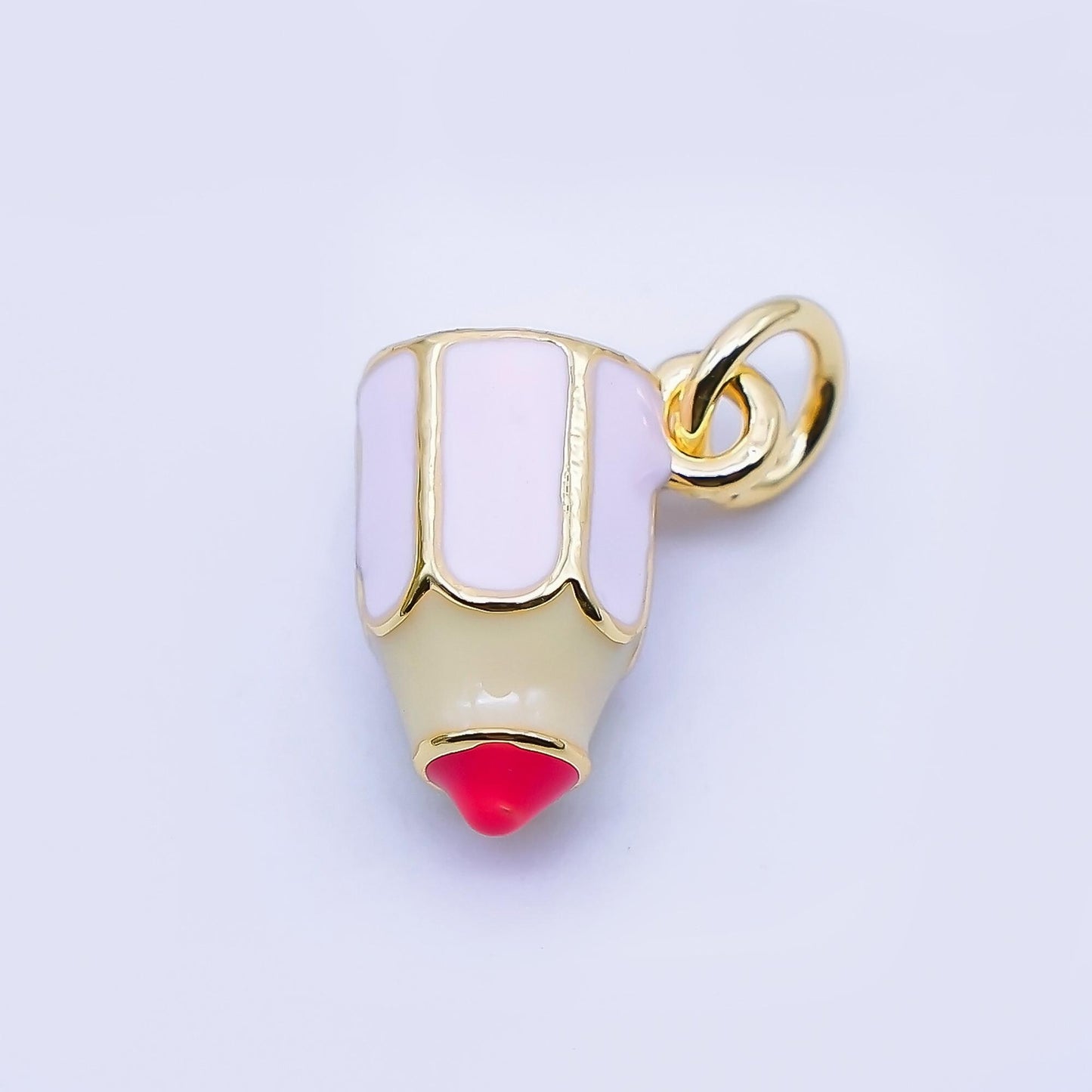 Mini Gold Pencil Charms, 18K Gold Filled Pencil Pendant, Enamel Pencil Pendant Necklace for DIY Jewelry Making Supplies Kindergarten AF1561