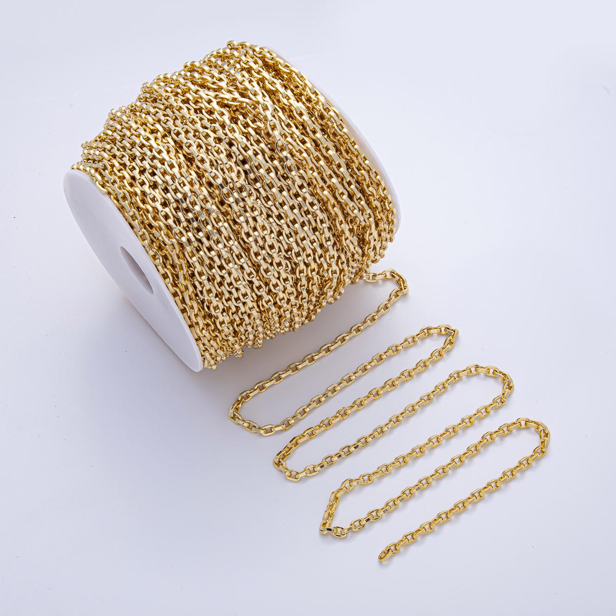 18K Gold Filled Minimalist Cable Unfinished Chain by Yard DIY for Jewelry Making Supply Semi Finished Specialty Chains | Roll-1784