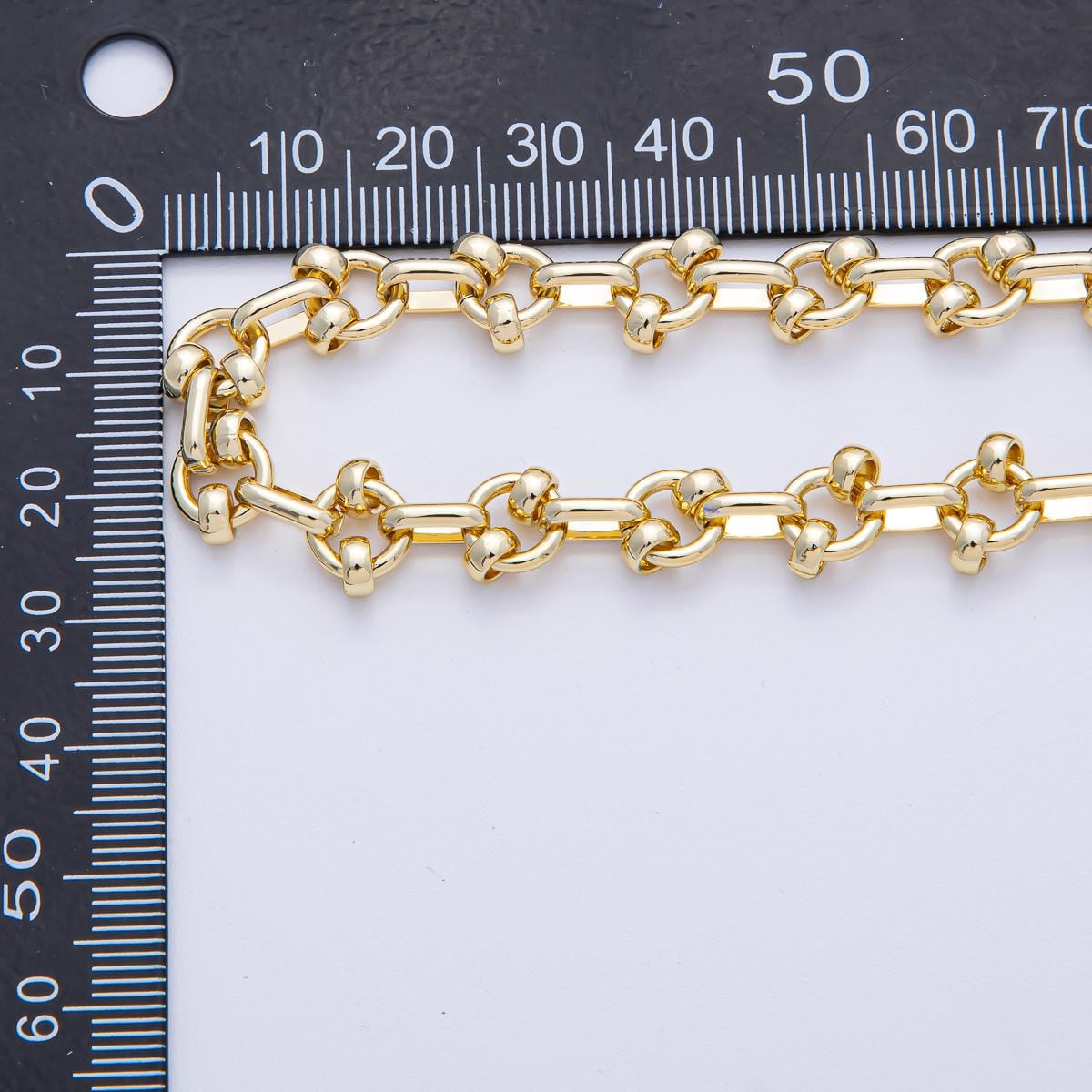 18K Gold Filled 8mm Geometric Paperclip Rolo Unfinished Chain by Yard DIY Jewelry Making Supply Semi Finished Specialty Chains | Roll-1788