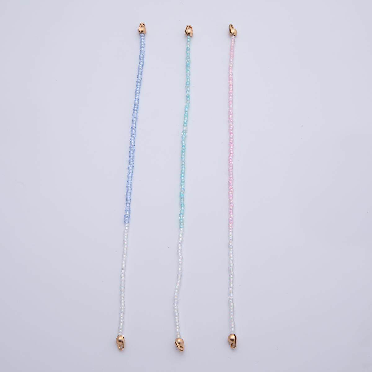 18K Gold Filled 4mm AB Pink, Blue, Teal White Gemstone Crimp Handmade Finding | Z1401 ~ Z1403