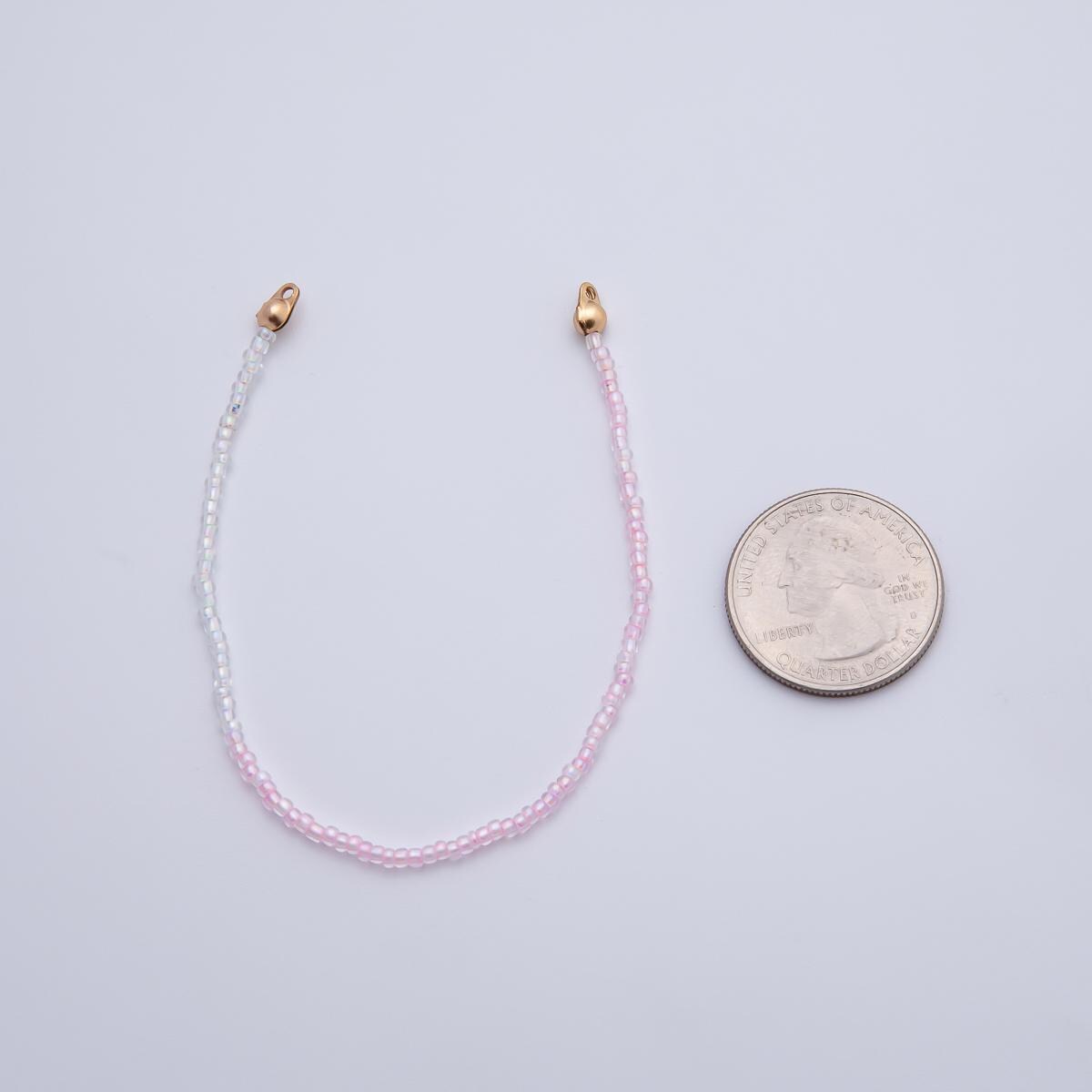 18K Gold Filled 4mm AB Pink, Blue, Teal White Gemstone Crimp Handmade Finding | Z1401 ~ Z1403