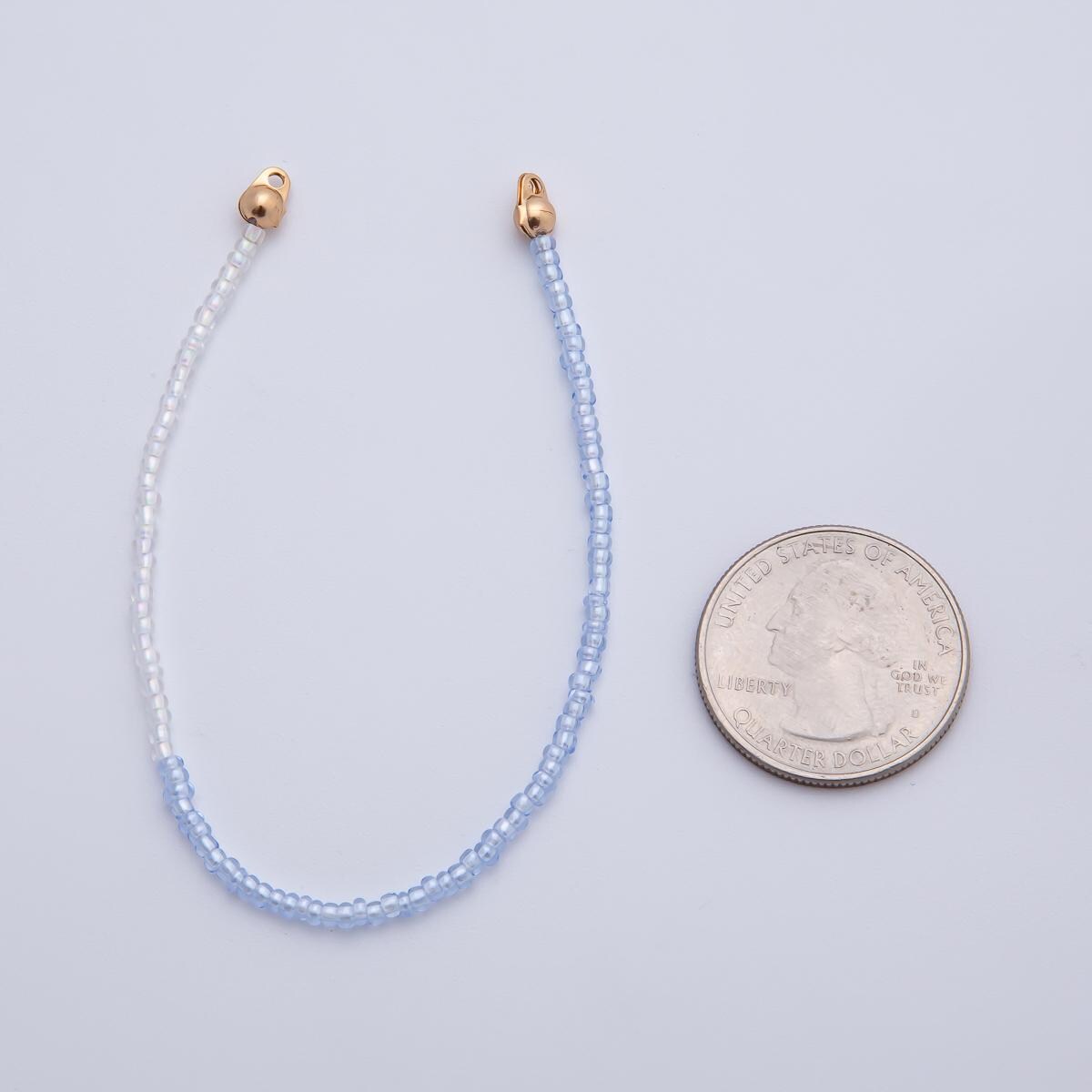 18K Gold Filled 4mm AB Pink, Blue, Teal White Gemstone Crimp Handmade Finding | Z1401 ~ Z1403