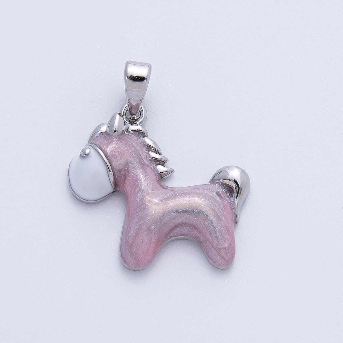 18K Gold Filled 23mm Purple, Pink Enamel Pony Horse Animals Pendant | AF1151 AF1152