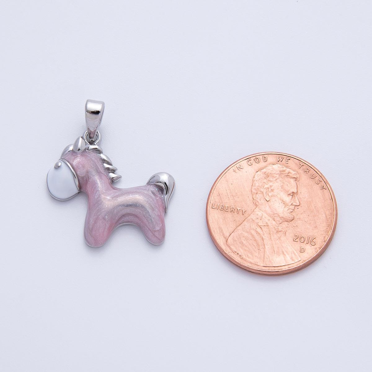 18K Gold Filled 23mm Purple, Pink Enamel Pony Horse Animals Pendant | AF1151 AF1152