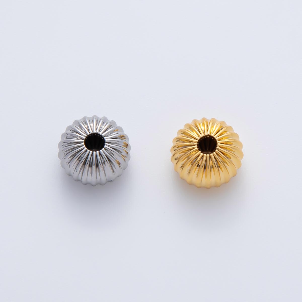 10mm gold dainty textured round spacer beads Round geometric for necklace bracelet connector jewelry making supply findings B-348