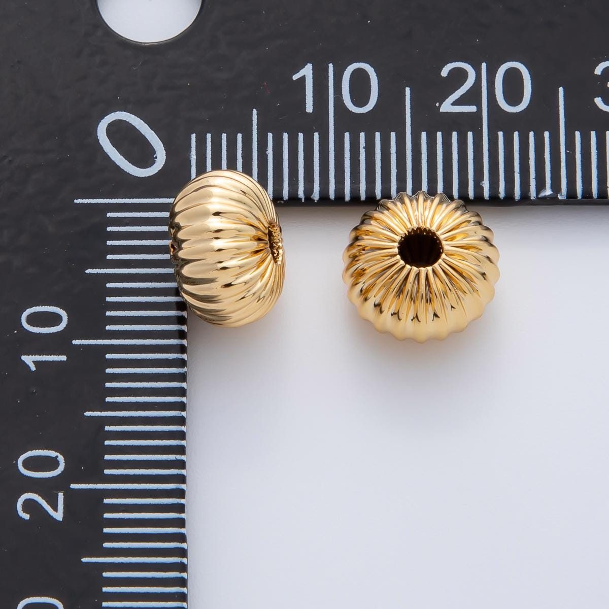 10mm gold dainty textured round spacer beads Round geometric for necklace bracelet connector jewelry making supply findings B-348