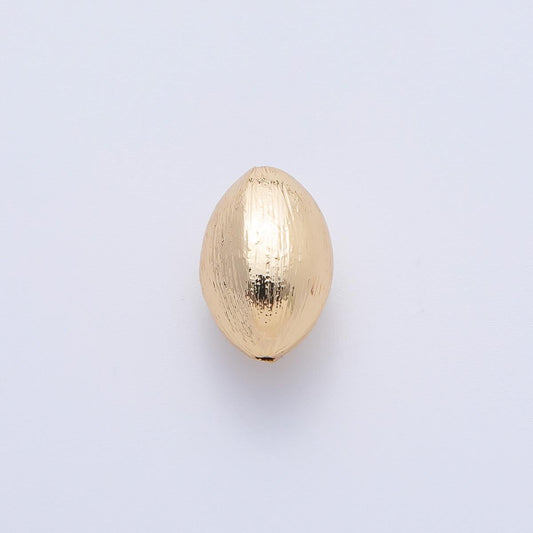 18K Gold Filled 10mm Line-Textured Oval Spacer Bead | B848