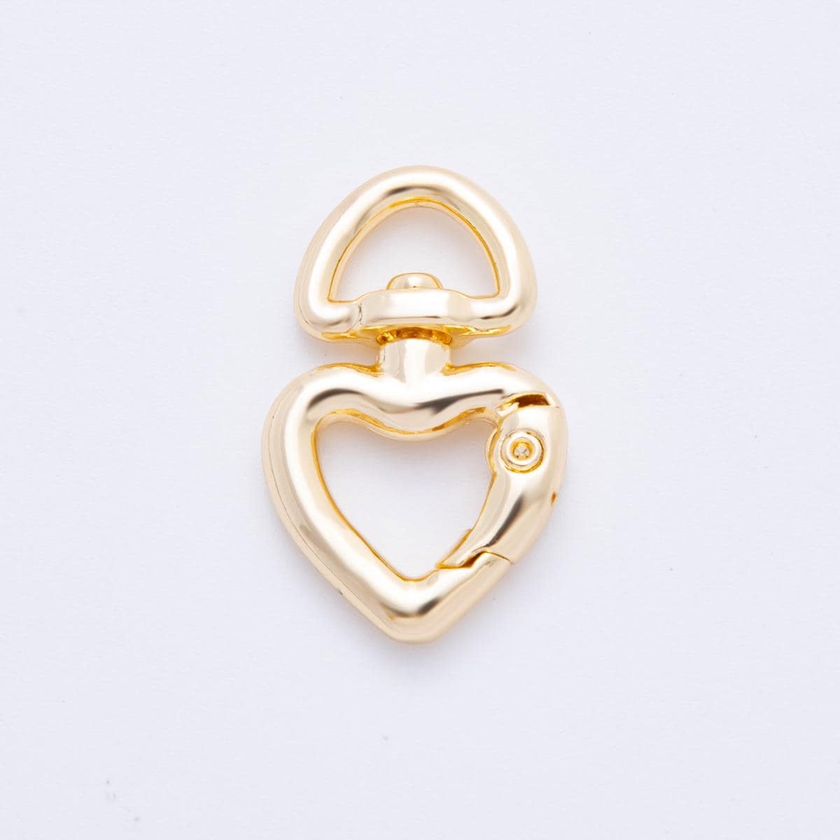 18K Gold Filled 26mm Heart Push Gate Swivel Link Clasp Closure Finding | Z1393