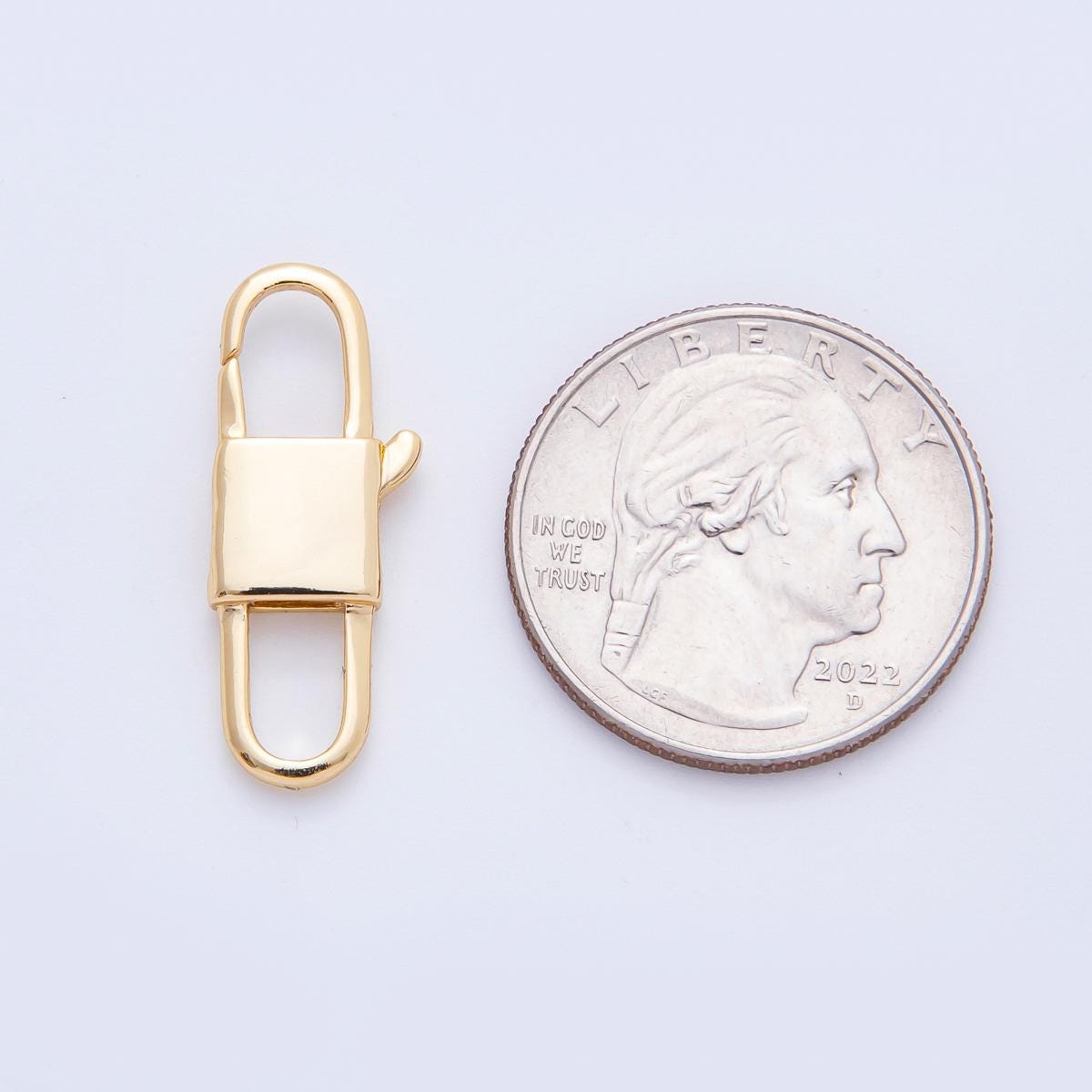 18K Gold Filled 27mm Rectangular Double Lobster Clasp Closure Finding | Z1377