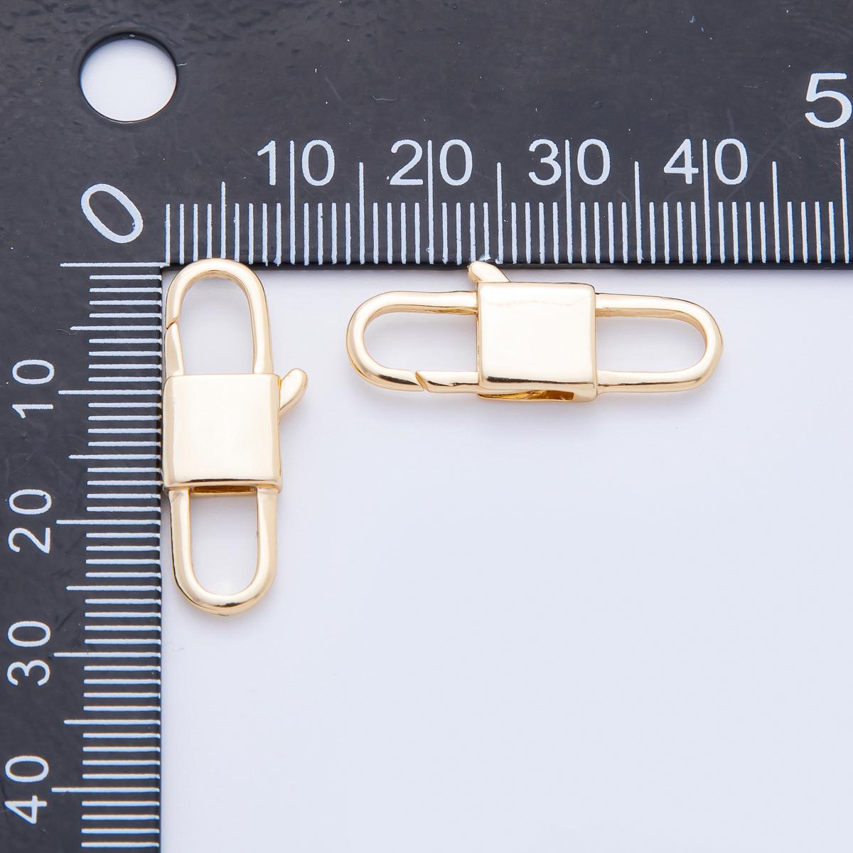 18K Gold Filled 27mm Rectangular Double Lobster Clasp Closure Finding | Z1377