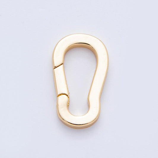 18K Gold Filled 20mm Oval Carabiner Push Gate Clasp Closure Finding | Z1378