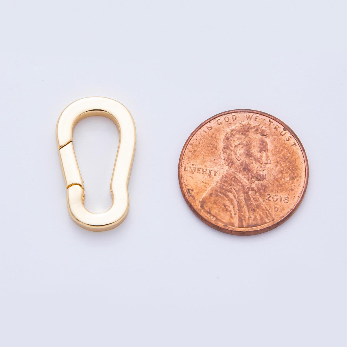 18K Gold Filled 20mm Oval Carabiner Push Gate Clasp Closure Finding | Z1378