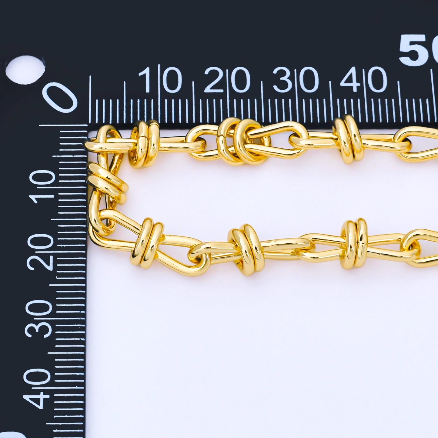 24K Gold Filled 5.5mm Figure 8 Infinity Unfinished Chain by Yard Wholesale Bulk Chain for DIY Jewelry Making Necklace Bracelet | Roll-1742