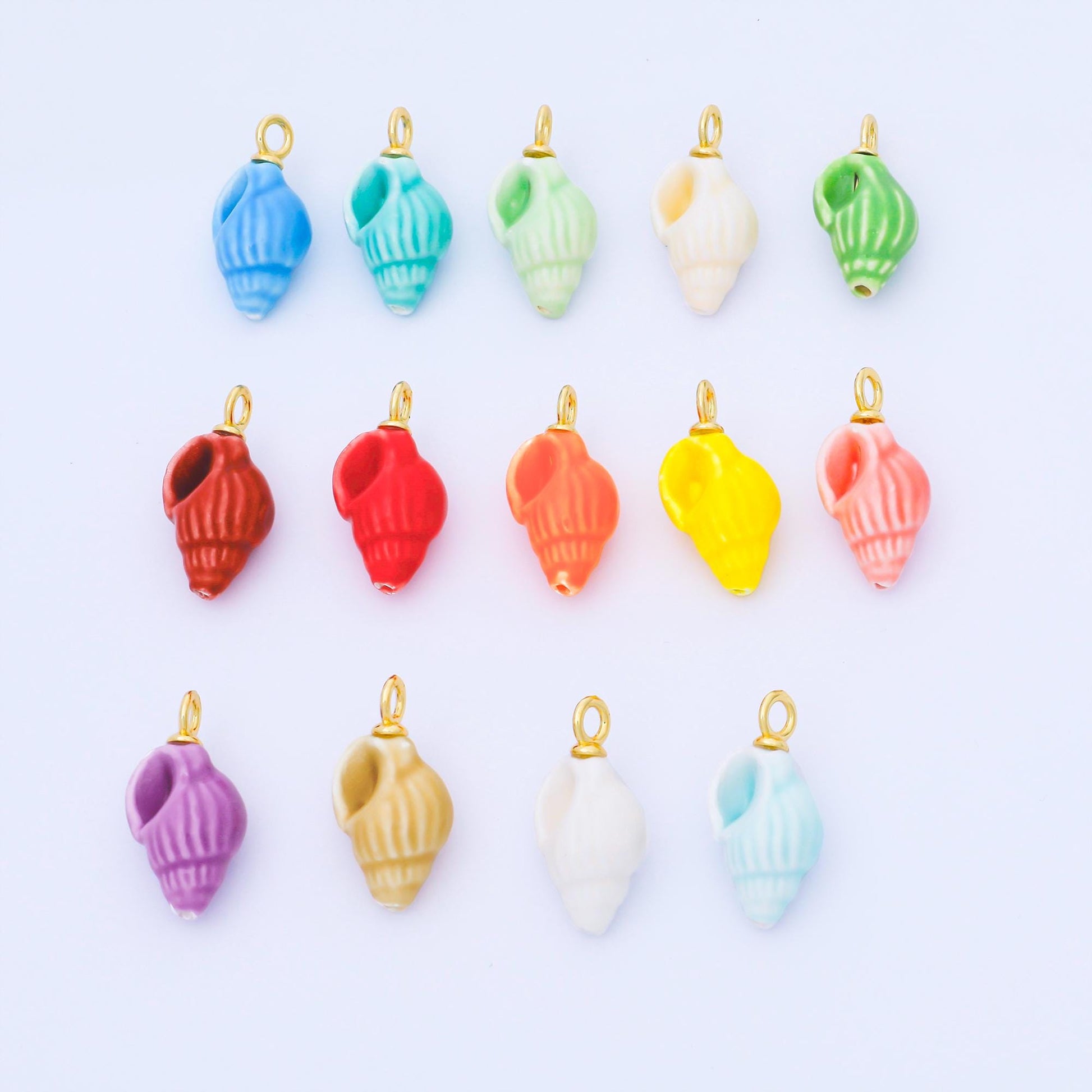 24K Gold Filled Color Seashell Charms Waterproof Beach Shell Pendants Coastal Summer DIY Jewelry Making Supplies Bracelet Necklace | AF1571