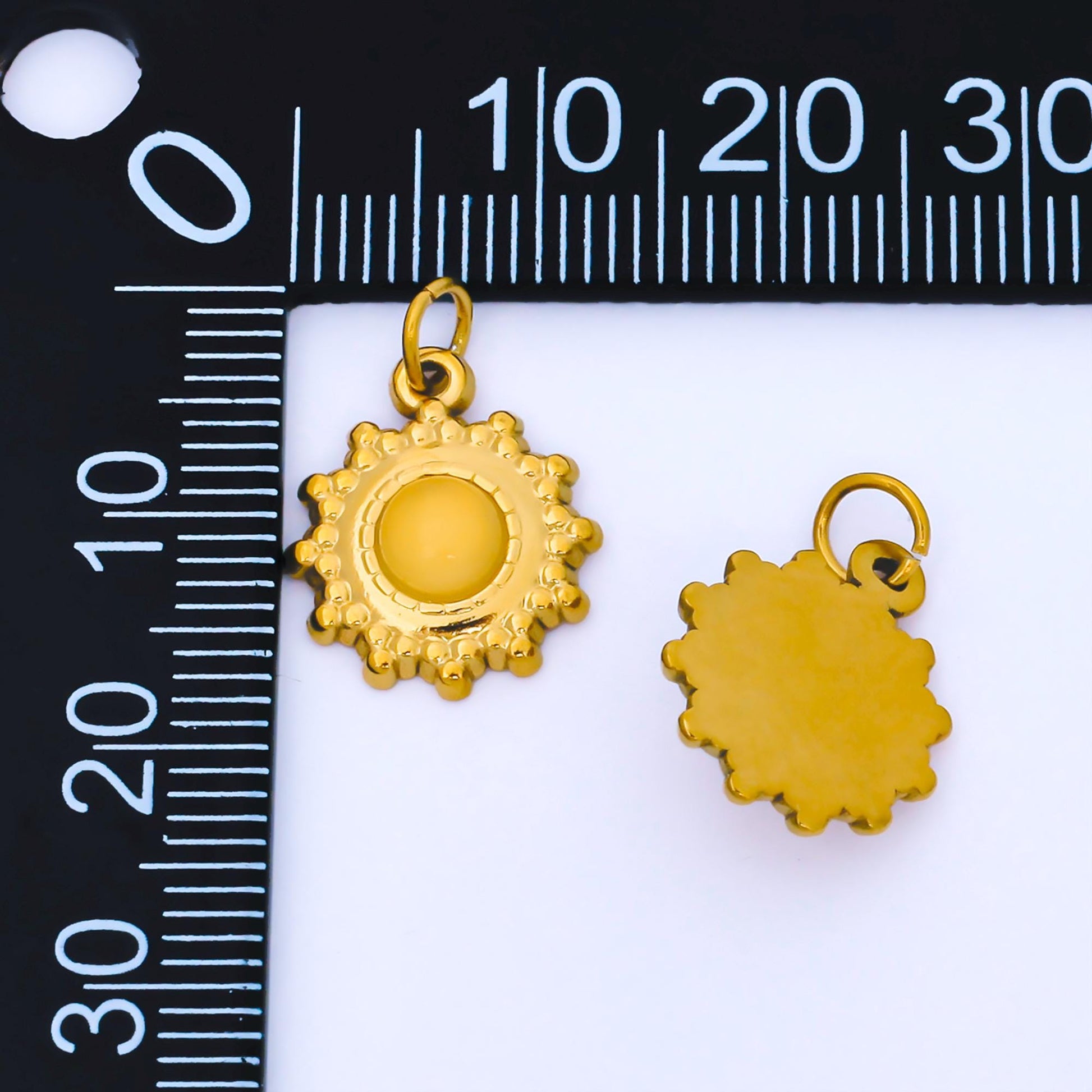 Dainty 24k Gold Filled Yellow Sun Charm Pendant Celestial Sunshine Boho Theme DIY for Jewelry Making Necklace Bracelet Earring Supply | J589