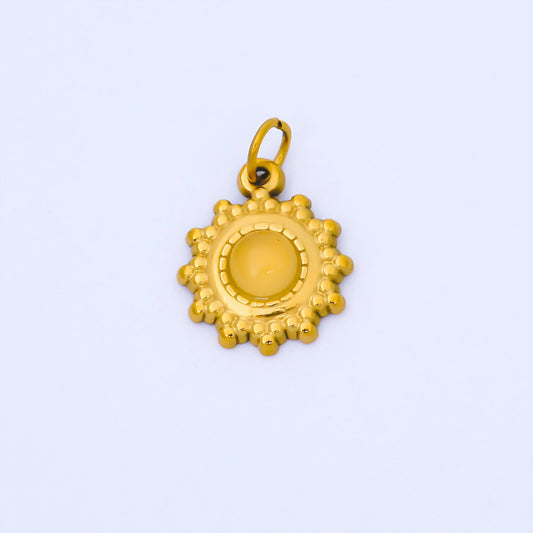 Dainty 24k Gold Filled Yellow Sun Charm Pendant Celestial Sunshine Boho Theme DIY for Jewelry Making Necklace Bracelet Earring Supply | J589