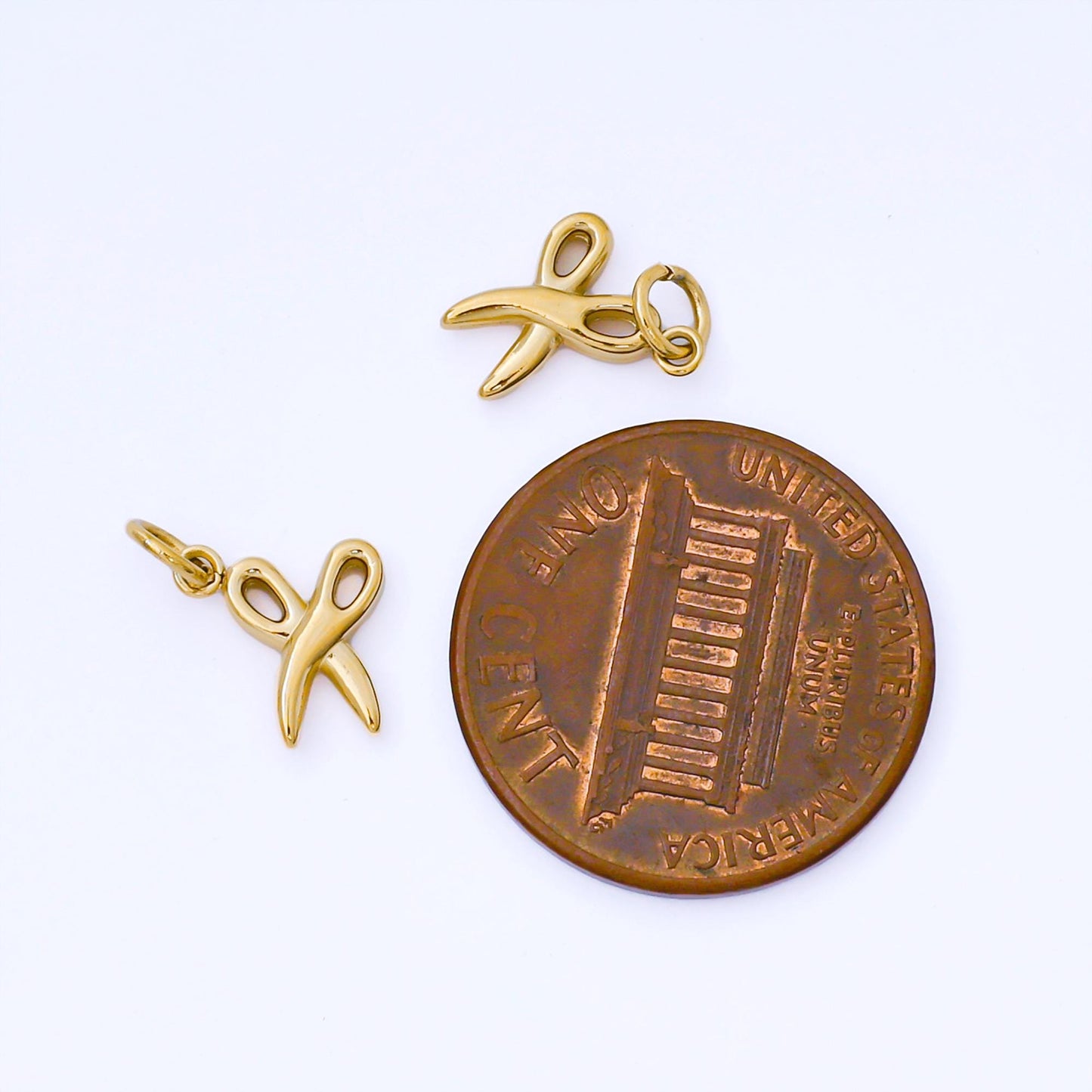 24k Gold Scissors 8.6mm Charm Hair Stylist Pendant Gold Barber Charm Dainty Scissor Salon Jewelry Making Supply Necklace Bracelet | J542