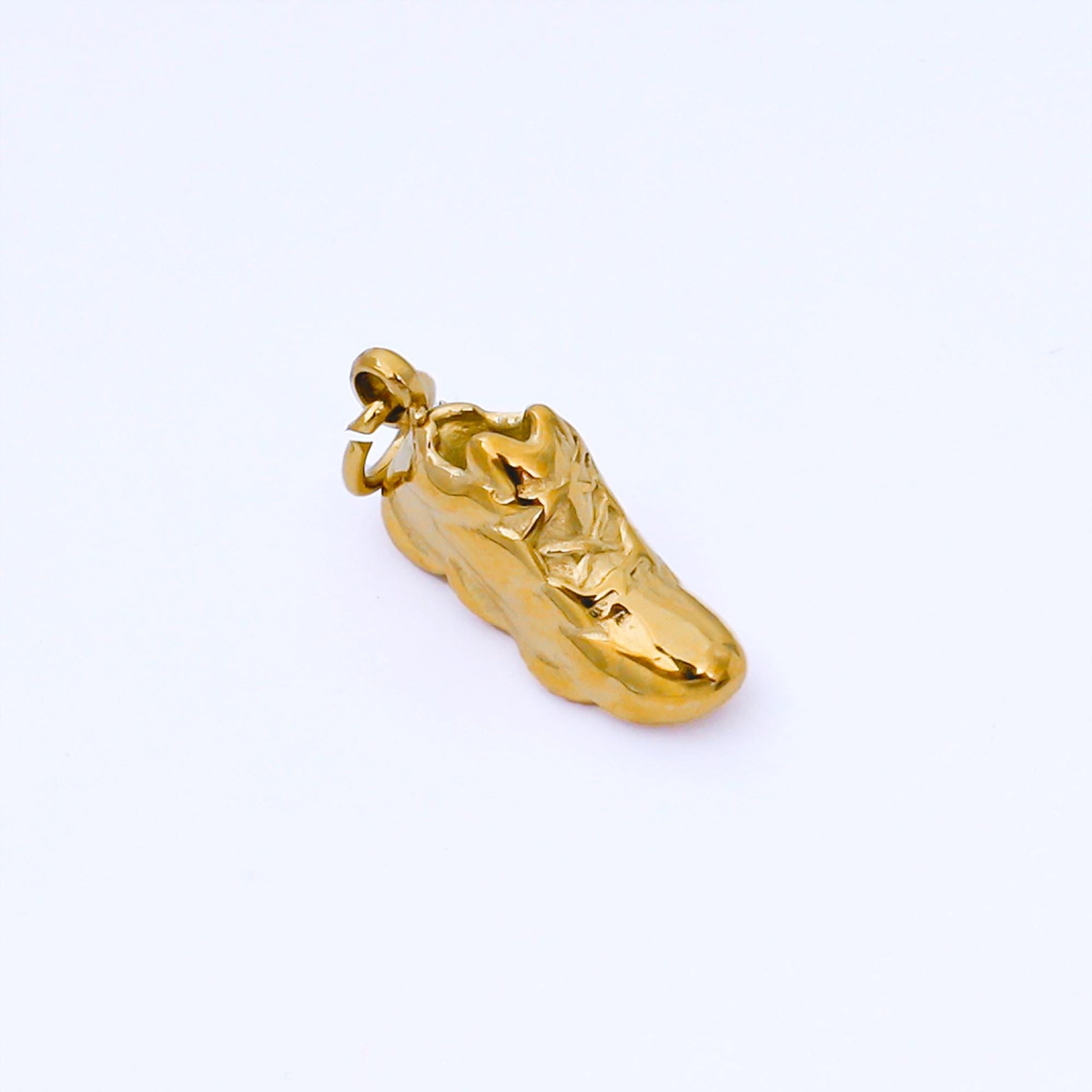24k Gold Sneaker 14.4mm Charm Gold Shoe Pendant Streetwear Jewelry Sporty Minimalist Charm for Bracelet Necklace DIY Making Supply | J545