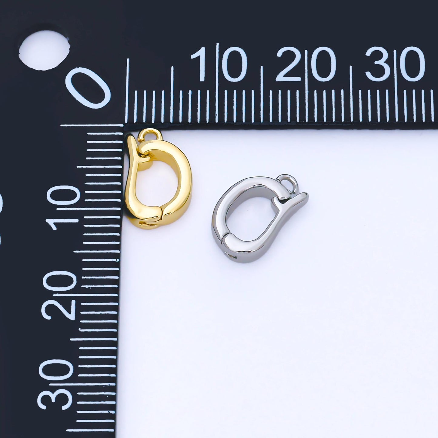 24K Gold & Silver Oval Clasp Connector Dainty Lock Pendant DIY Jewelry Making Supplies for Bracelet Necklace Bag Charm | Z1491