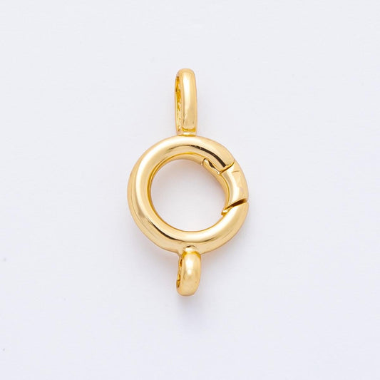 18K Gold Filled 20mm Round Push Gate Clasp Charm Enhancer Finding | Z1386