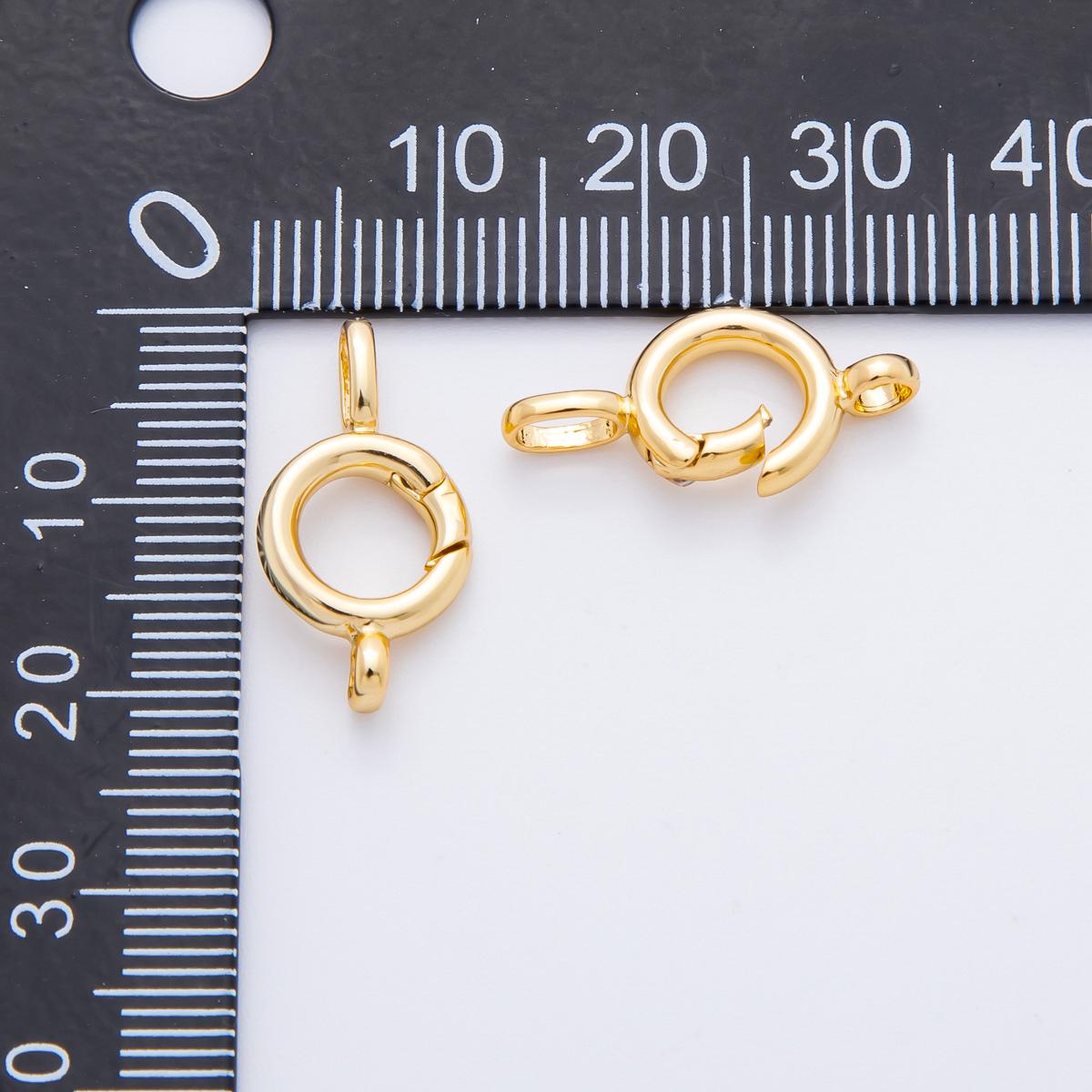 18K Gold Filled 20mm Round Push Gate Clasp Charm Enhancer Finding | Z1386