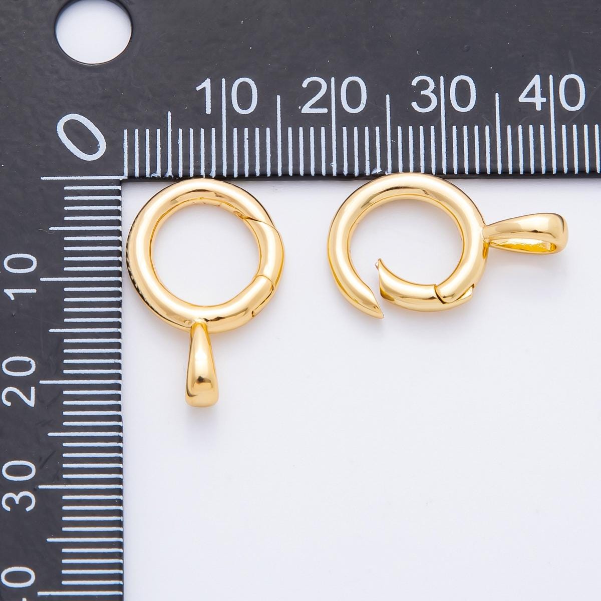 18K Gold Filled 22.5mm Push Gate Round Clasp Pendant Clasps Closure Finding | Z1388